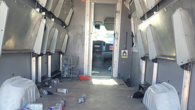 A migrant smuggling scheme involving a fake FedEx truck was disrupted in west El Paso on June 9, 2023. (Credit: U.S. Customs and Border Protection)