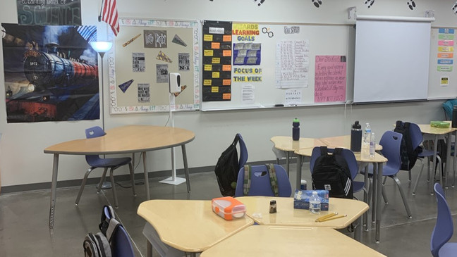 Leslie Hess' 5th grade science classroom has a Harry Potter theme for the new school year (Credit: Leslie Hess).