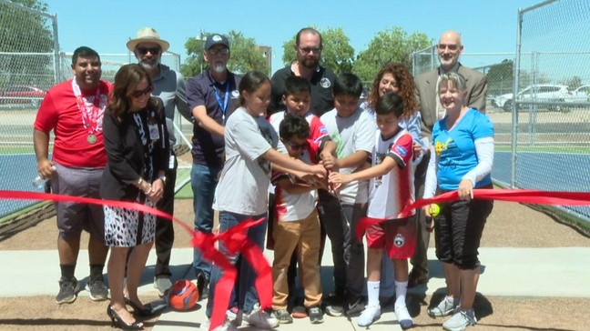 Multipurpose courts for pickleball and  futsal opened at Ascarate Park on June 14, 2023. (KFOX14/CBS4)Thumbnail