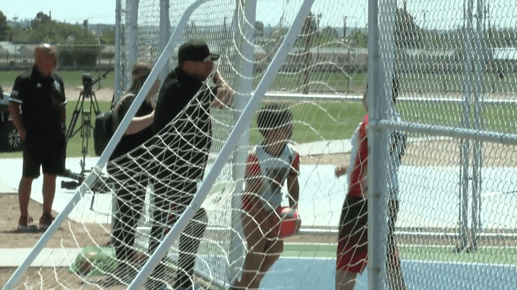 Multipurpose courts for pickleball and futsal opened at Ascarate Park on June 14, 2023. (KFOX14/CBS4){p}{/p}