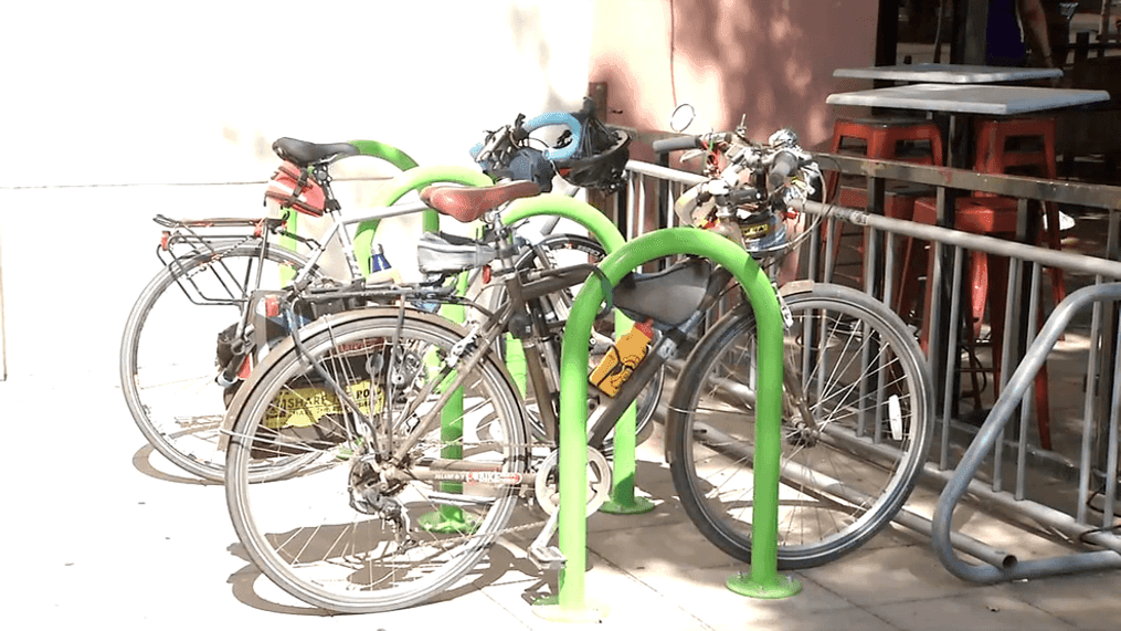 New bike racks in downtown Las Cruces (credit: KFOX14/CBS4)
